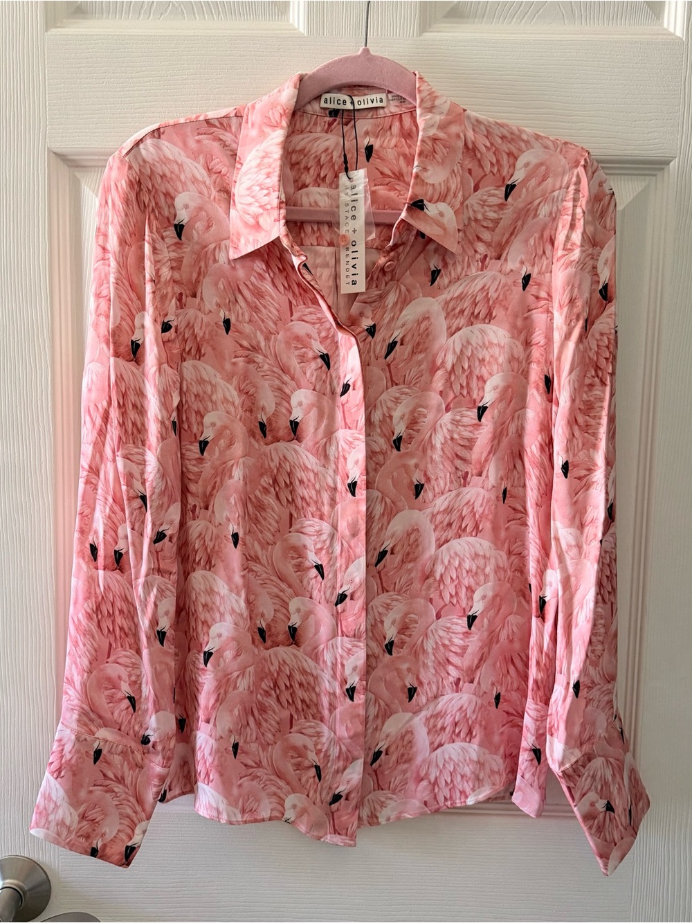 Alice + Olivia Willa Flamingo Blouse